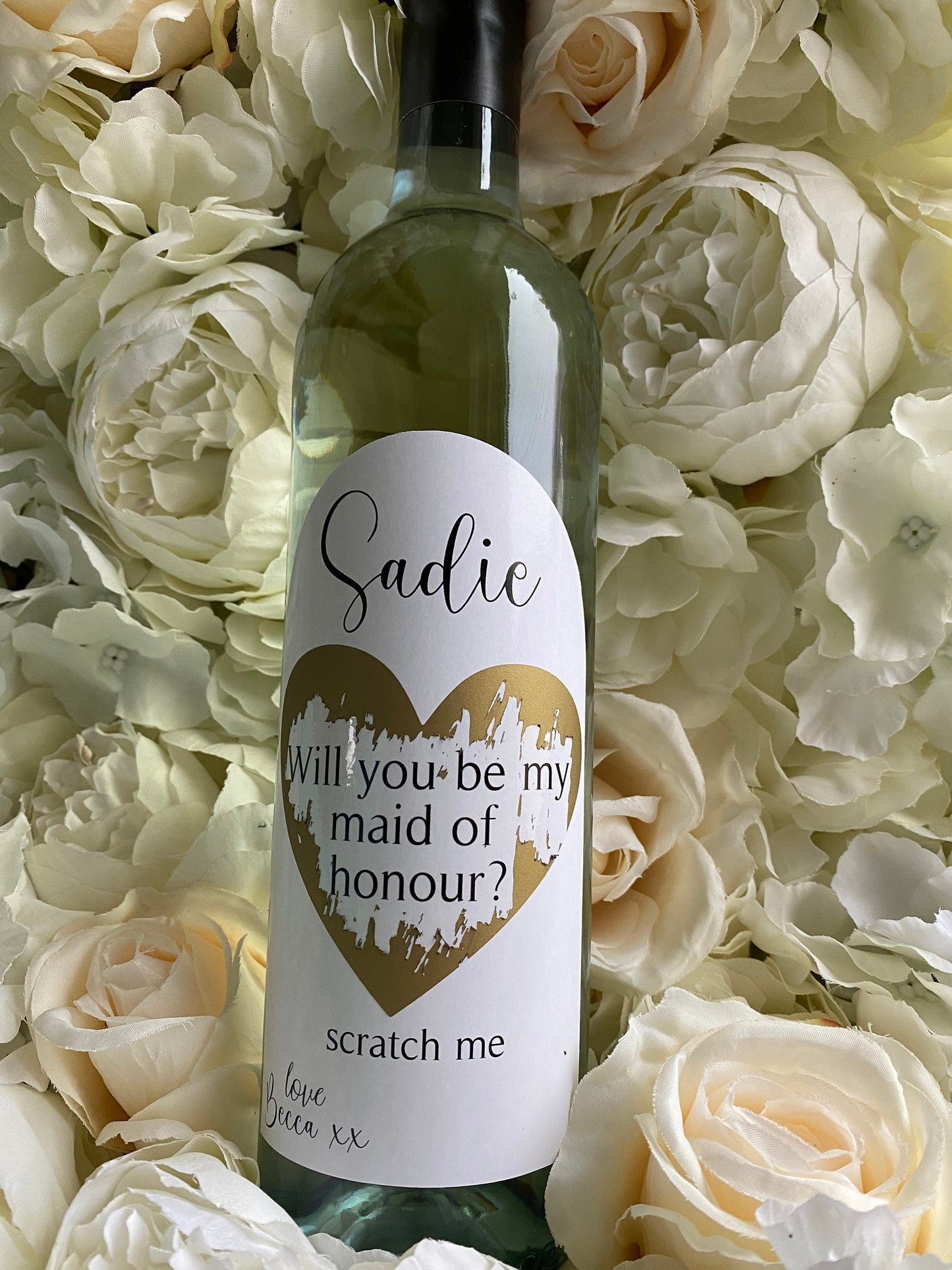 Will You Be My Maid of Honour Bridesmaid proposal Wine Label Personalised scratch off wine label wedding proposal wedding party bride tribe