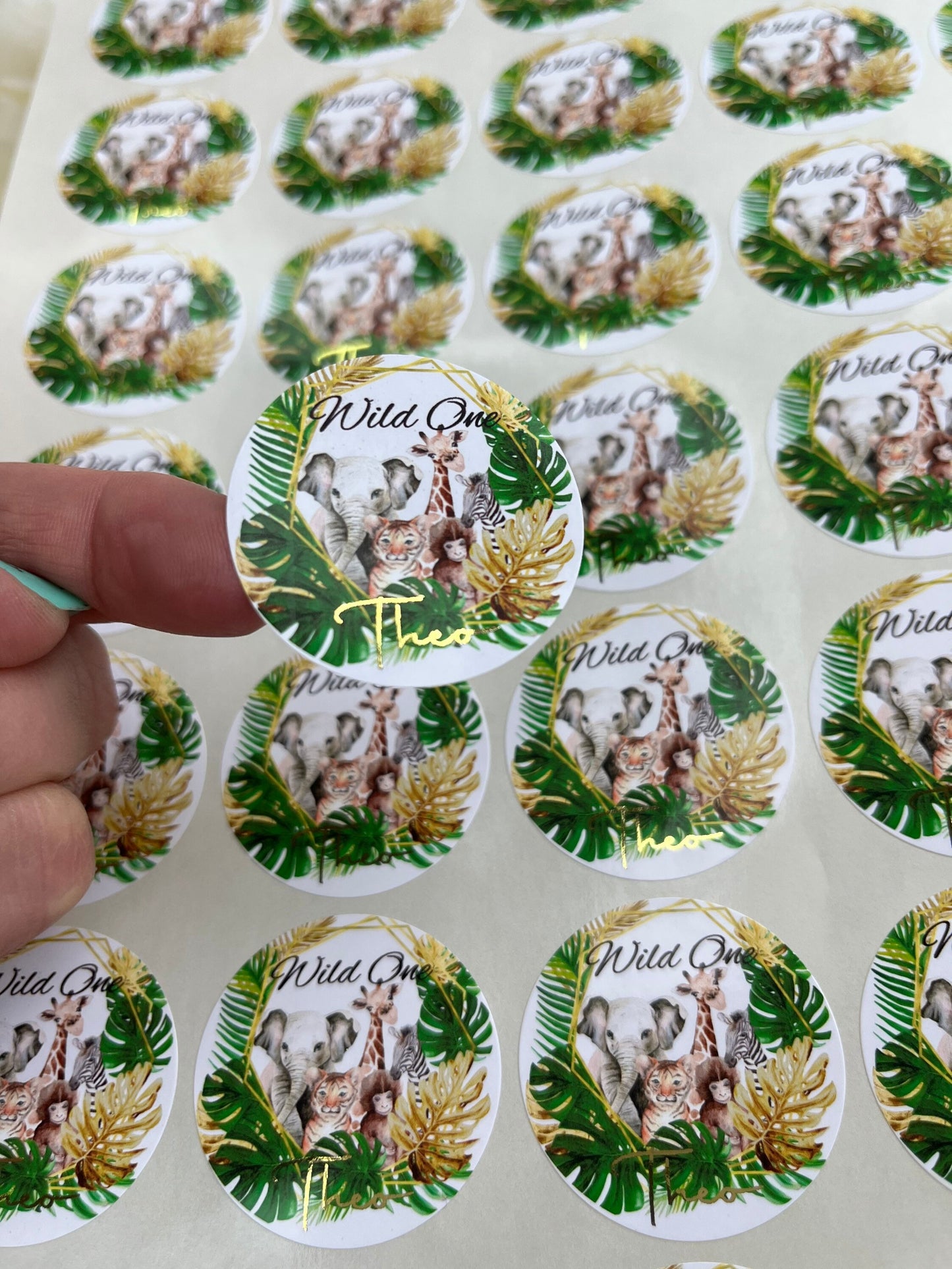Personalised Wild One Party Stickers