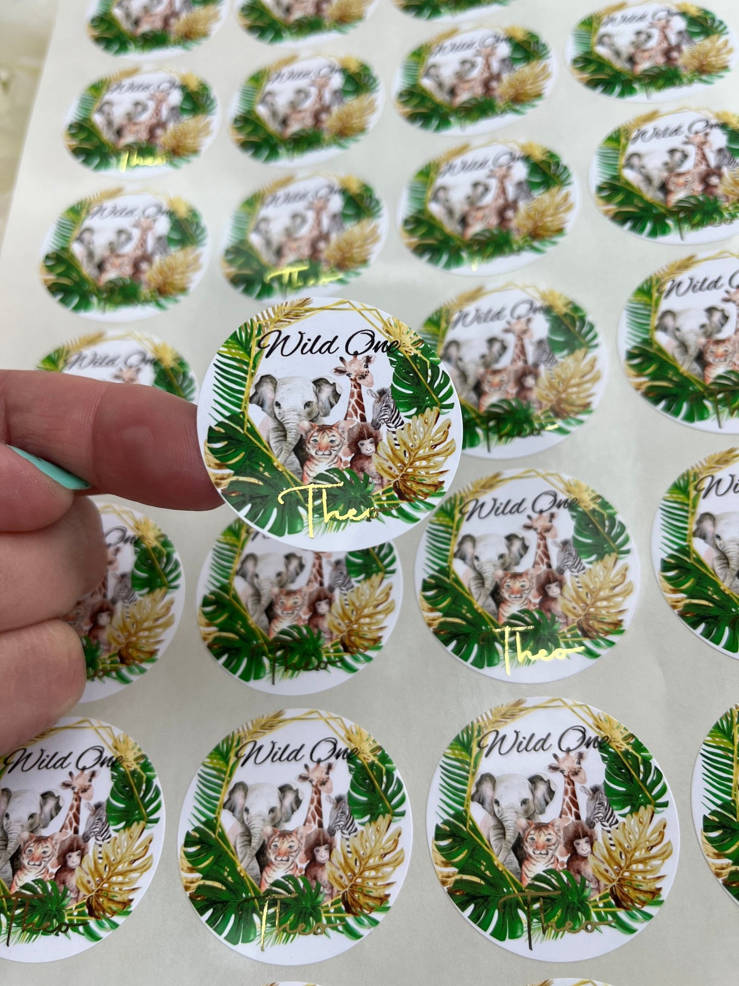 Personalised Wild One Party Stickers