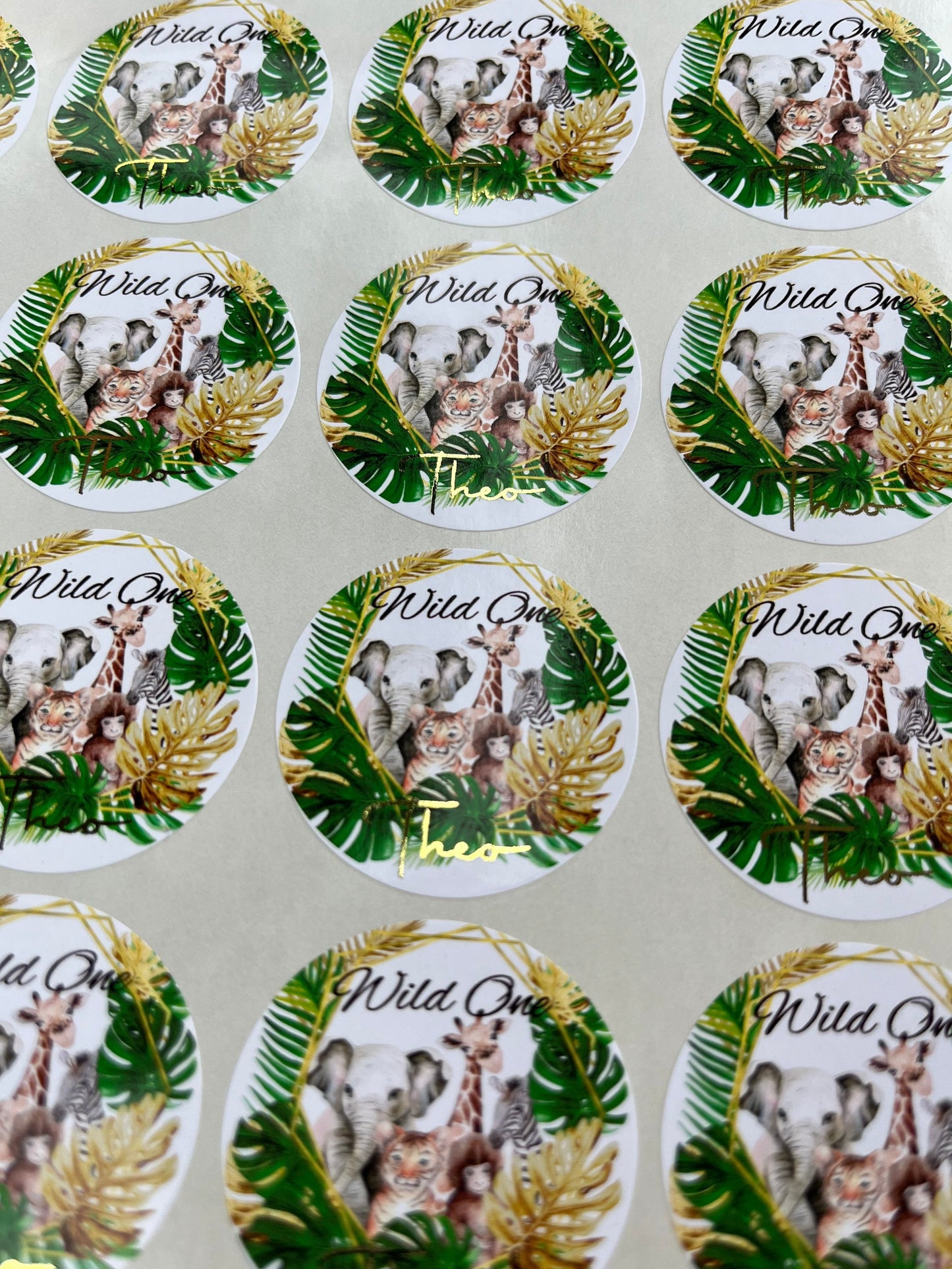 Personalised Wild One Party Stickers