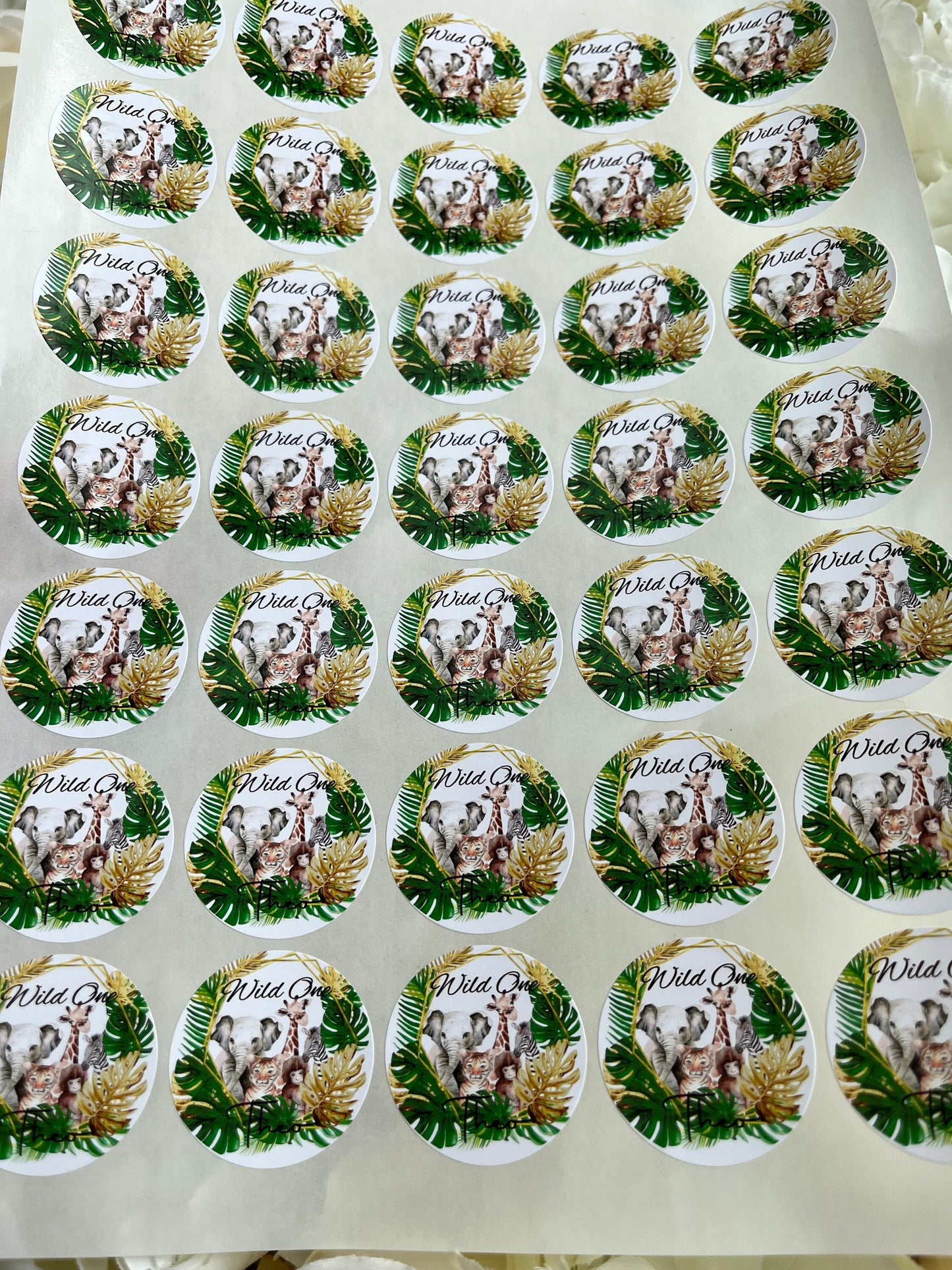 Personalised Wild One Party Stickers