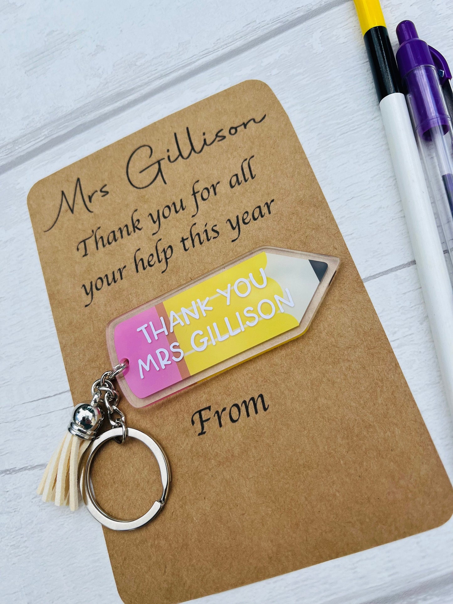 Personalised Teacher Keyring*End Of Year Gift*Teacher Gift*Thank You Gift*TA Gift