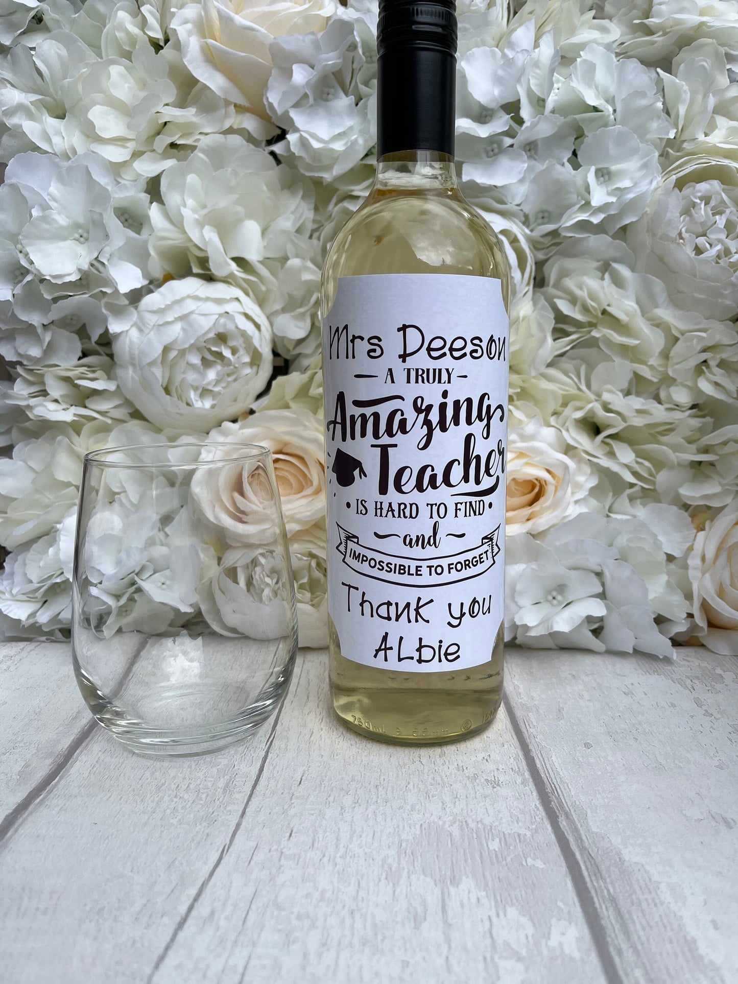 Personalised Wine Label·Teacher Gift·TA Gift·End Of Year Gift·Custom Wine Label·Personalised Wine·Amazing Teacher·Teacher Thank You Gift