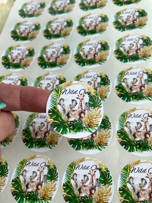 Personalised Wild One Party Stickers