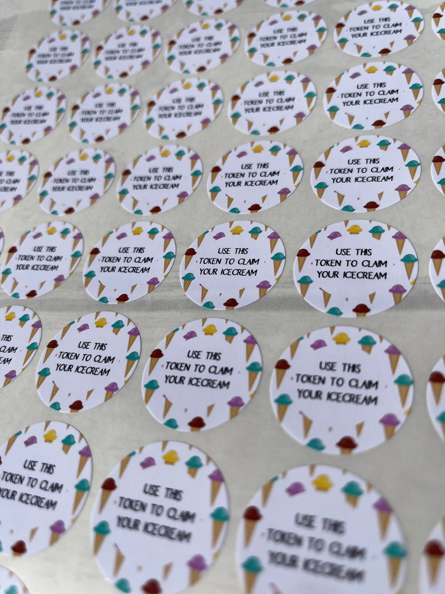 Ice Cream Sticker·Promotional Sticker·Gift Token Sticker·Glossy Sticker·Party Sticker·Labels·25mm Sticker·25mm Label