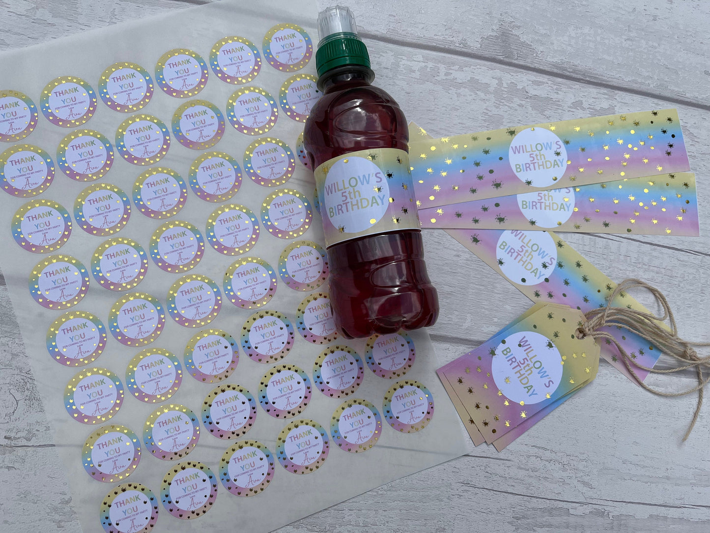 Personalised Ombre Rainbow Foil Gift Tag·Gold Foil·Birthday Gift Tag·Personalised Gift Tag·Personalised Gift Label·Personalised Favour Tag