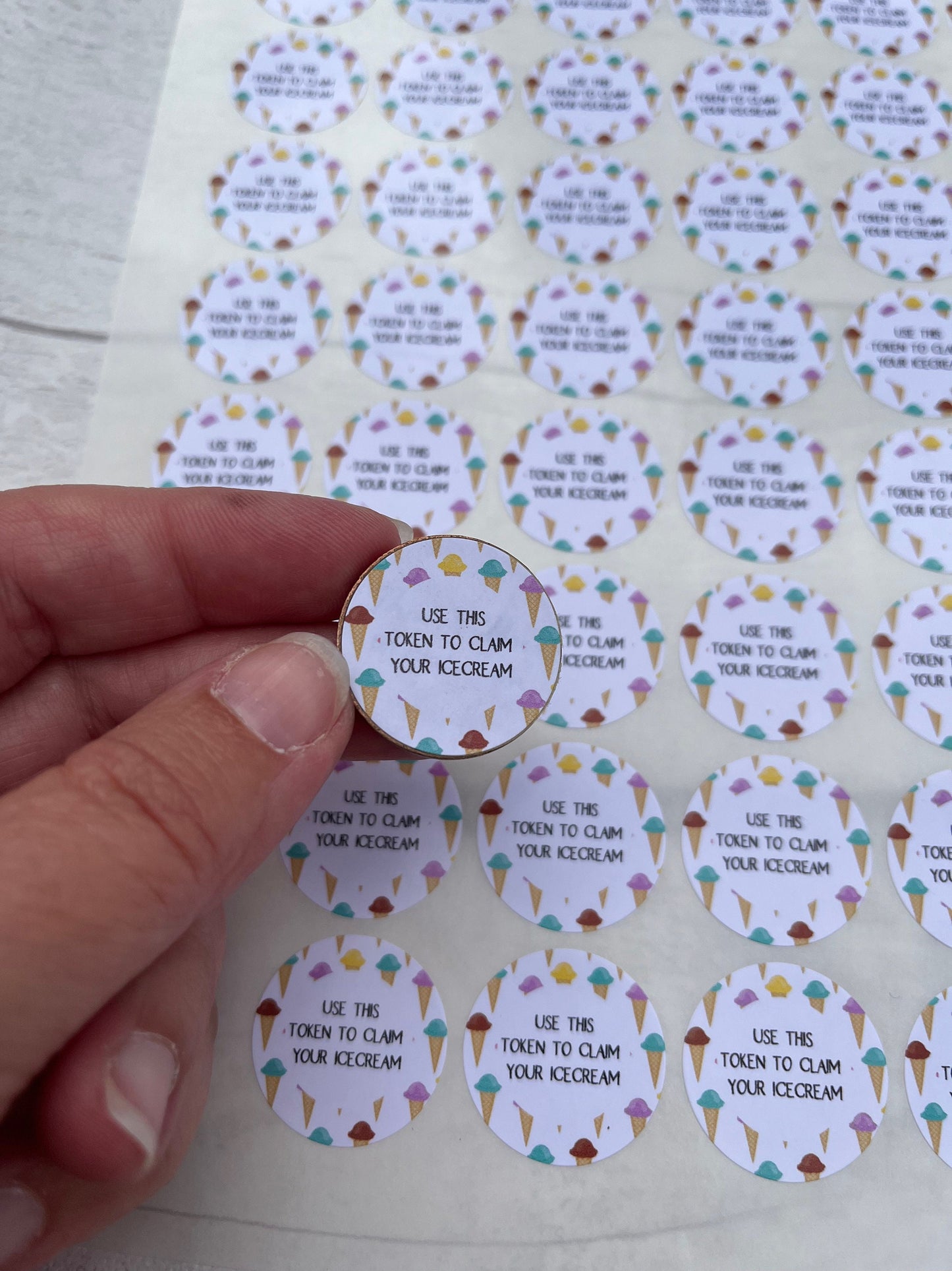 Ice Cream Sticker·Promotional Sticker·Gift Token Sticker·Glossy Sticker·Party Sticker·Labels·25mm Sticker·25mm Label