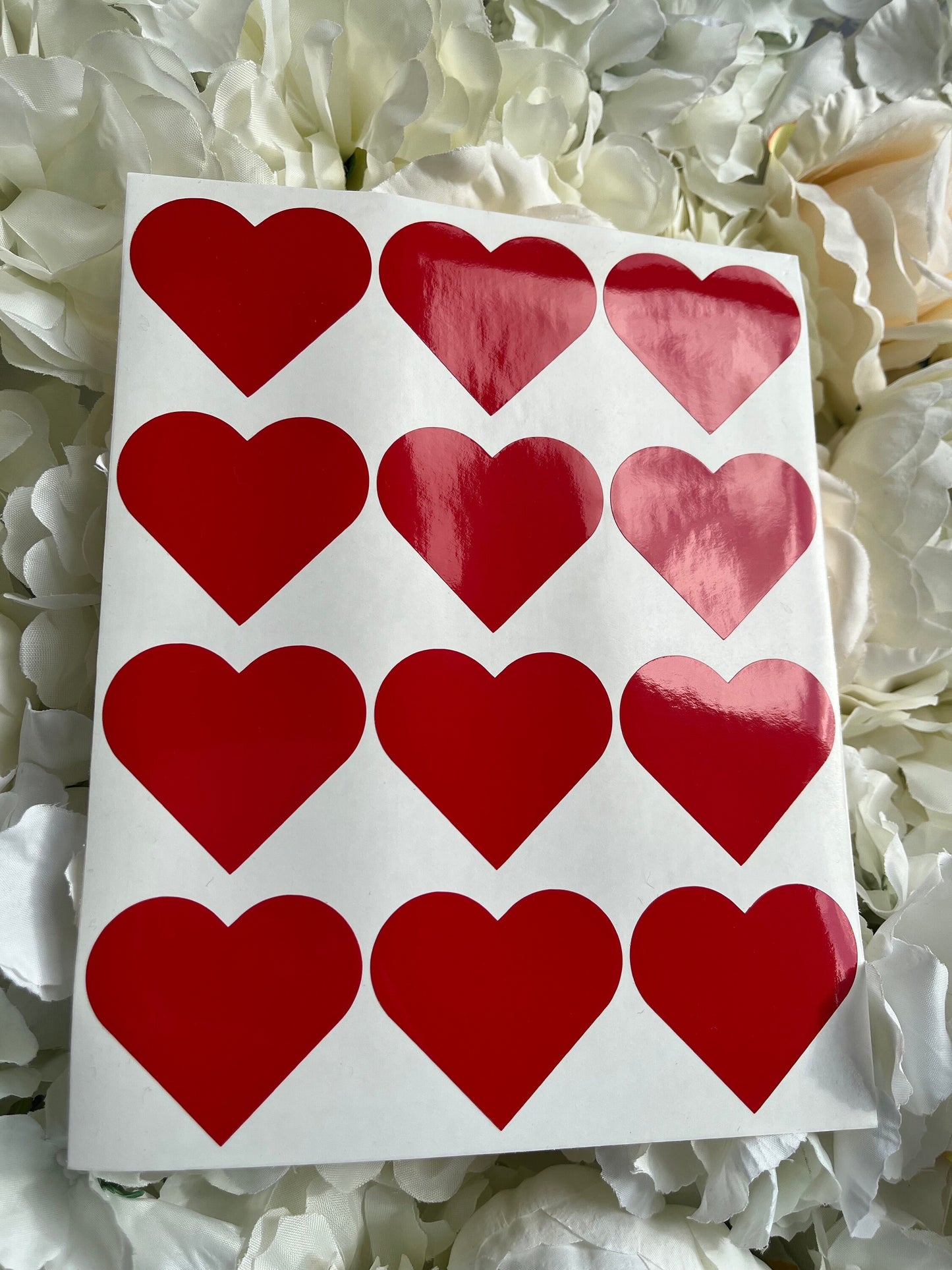 Red Heart Decal, Valentine Heart Decal, Laptop Sticker, Vinyl Sticker, Set of 12, Envelope Seal, Vinyl sticker