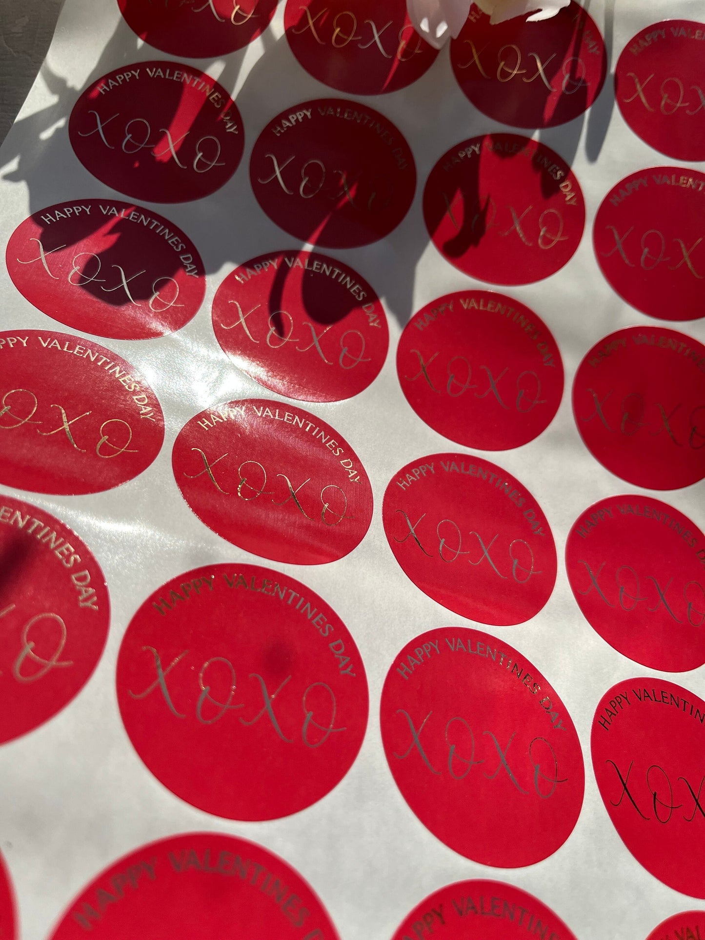 Personalised Valentines Stickers, Foiled Stickers, Sweet bag, Cone Stickers, Party, Business Stickers, Business Stationery, XOXO