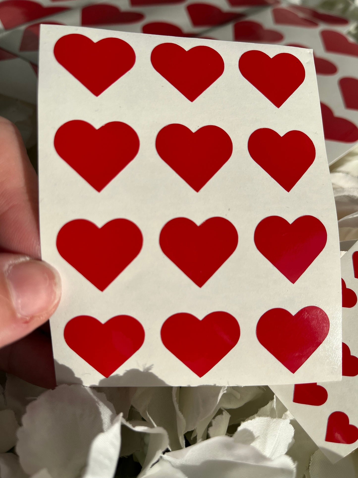 Red Heart Decal, Valentine Heart Decal, Laptop Sticker, Vinyl Sticker, Set of 12, Envelope Seal, Vinyl sticker