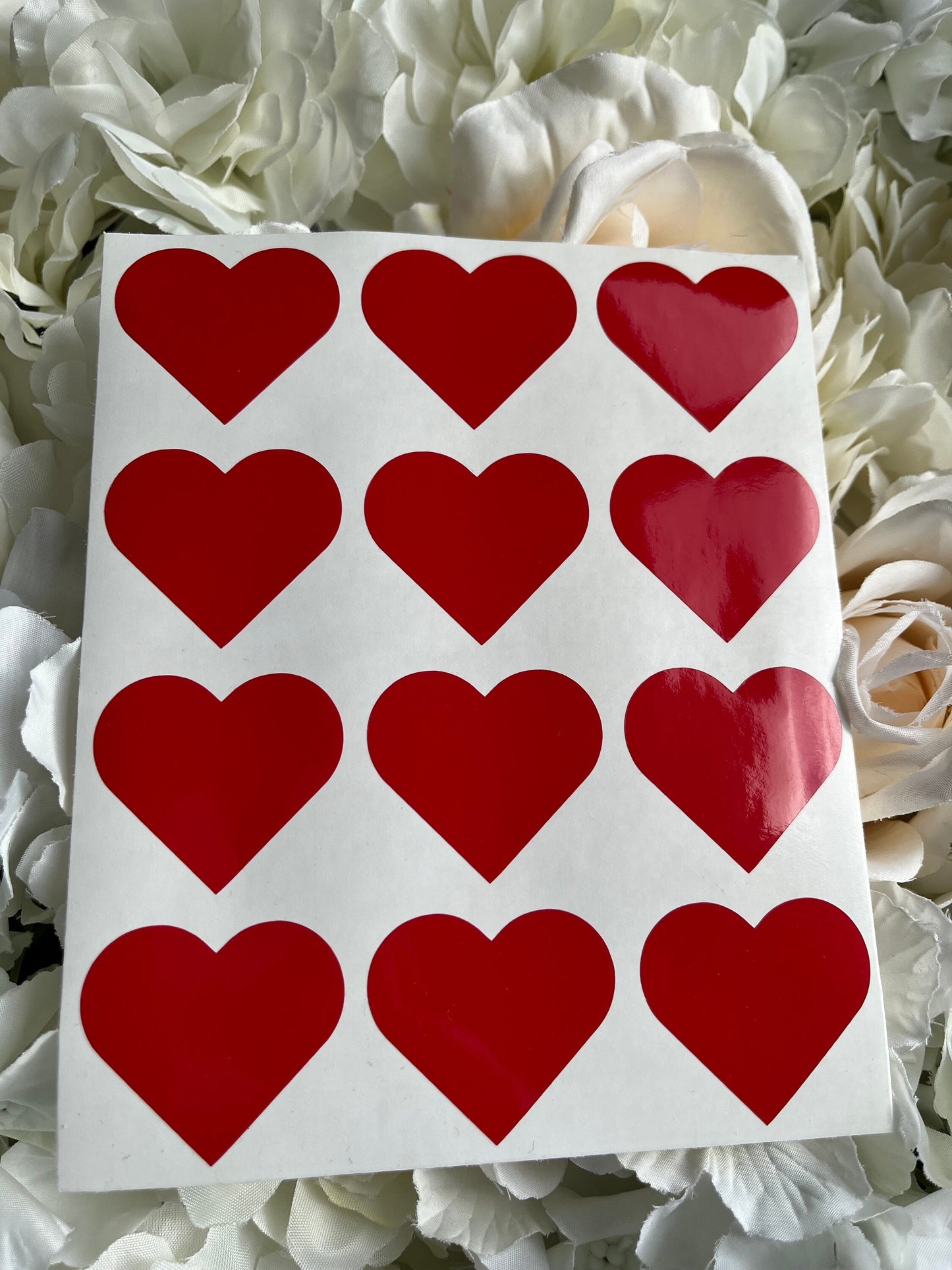 Red Heart Decal, Valentine Heart Decal, Laptop Sticker, Vinyl Sticker, Set of 12, Envelope Seal, Vinyl sticker