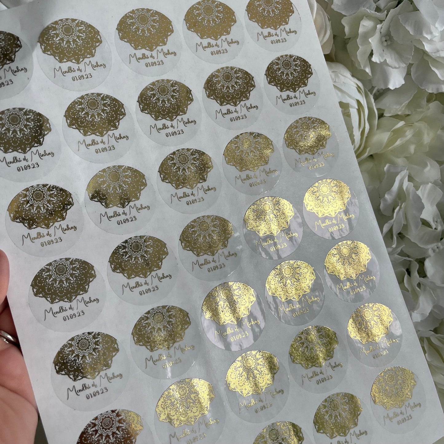 Mandala Mehndi· Wedding Sticker·Engagement Sticker·Wedding Sticker·Foiled Sticker·Dhloki•Transparent Stickers•Luxury Stickers