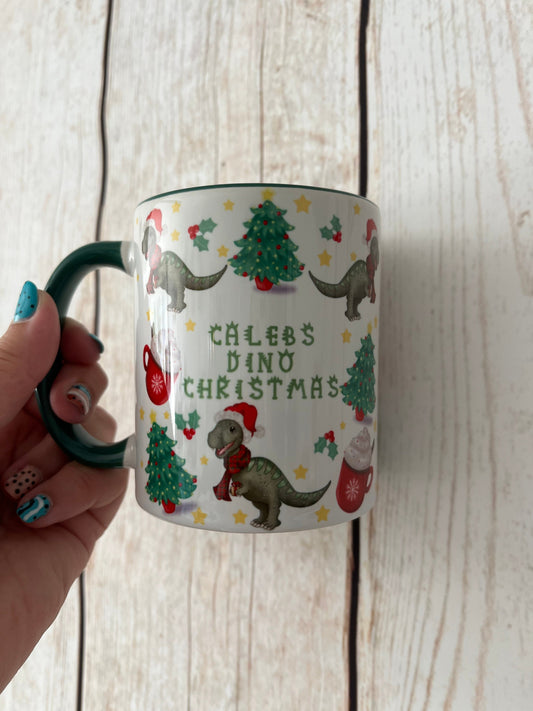 Personalised Christmas Dinosaur Mug