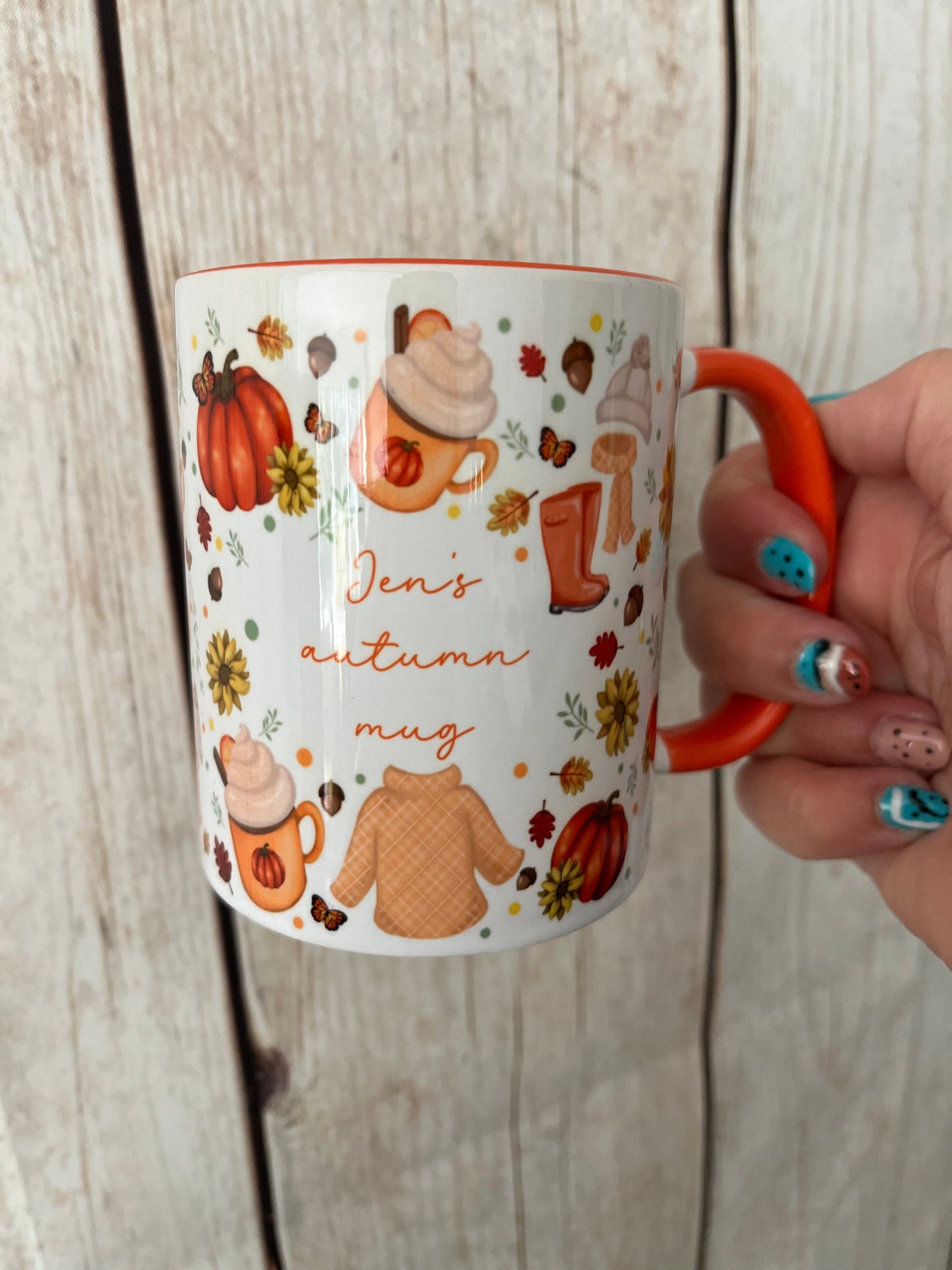 Personalised Autumn Theme Mug