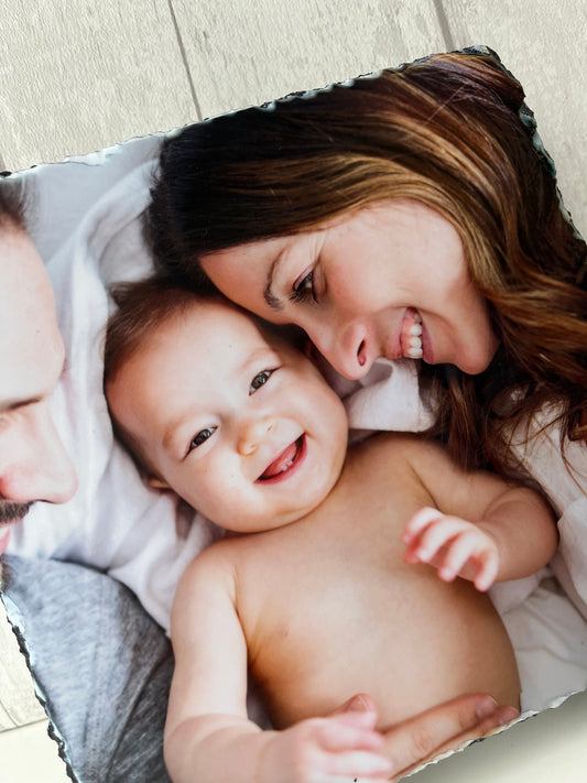 Personalised Glossy Photo Slate, Square