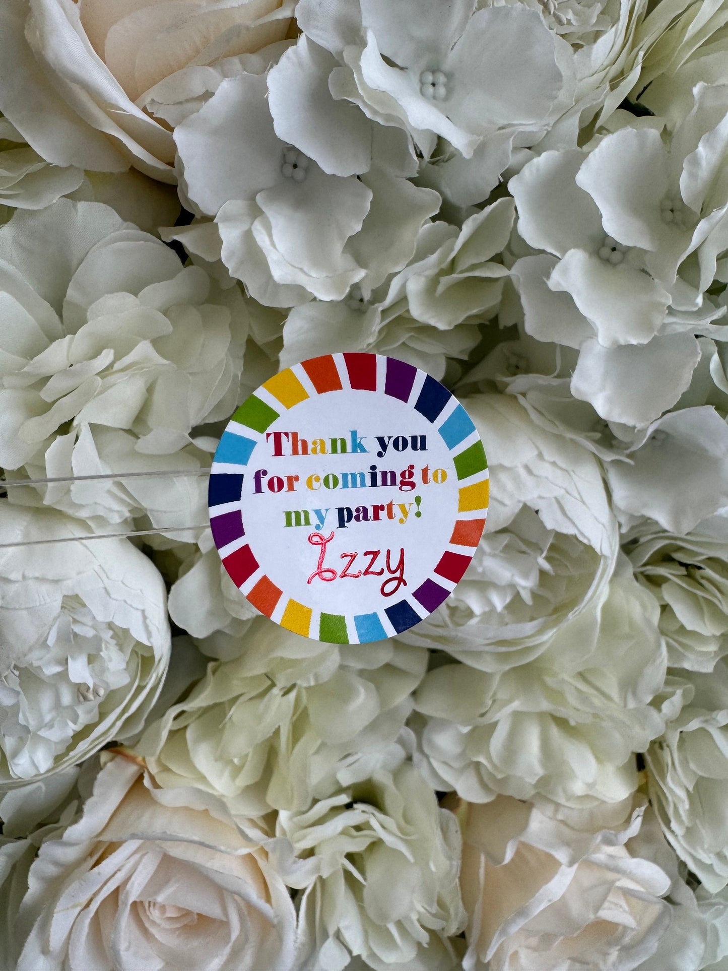 Personalised Rainbow Theme Party Stickers