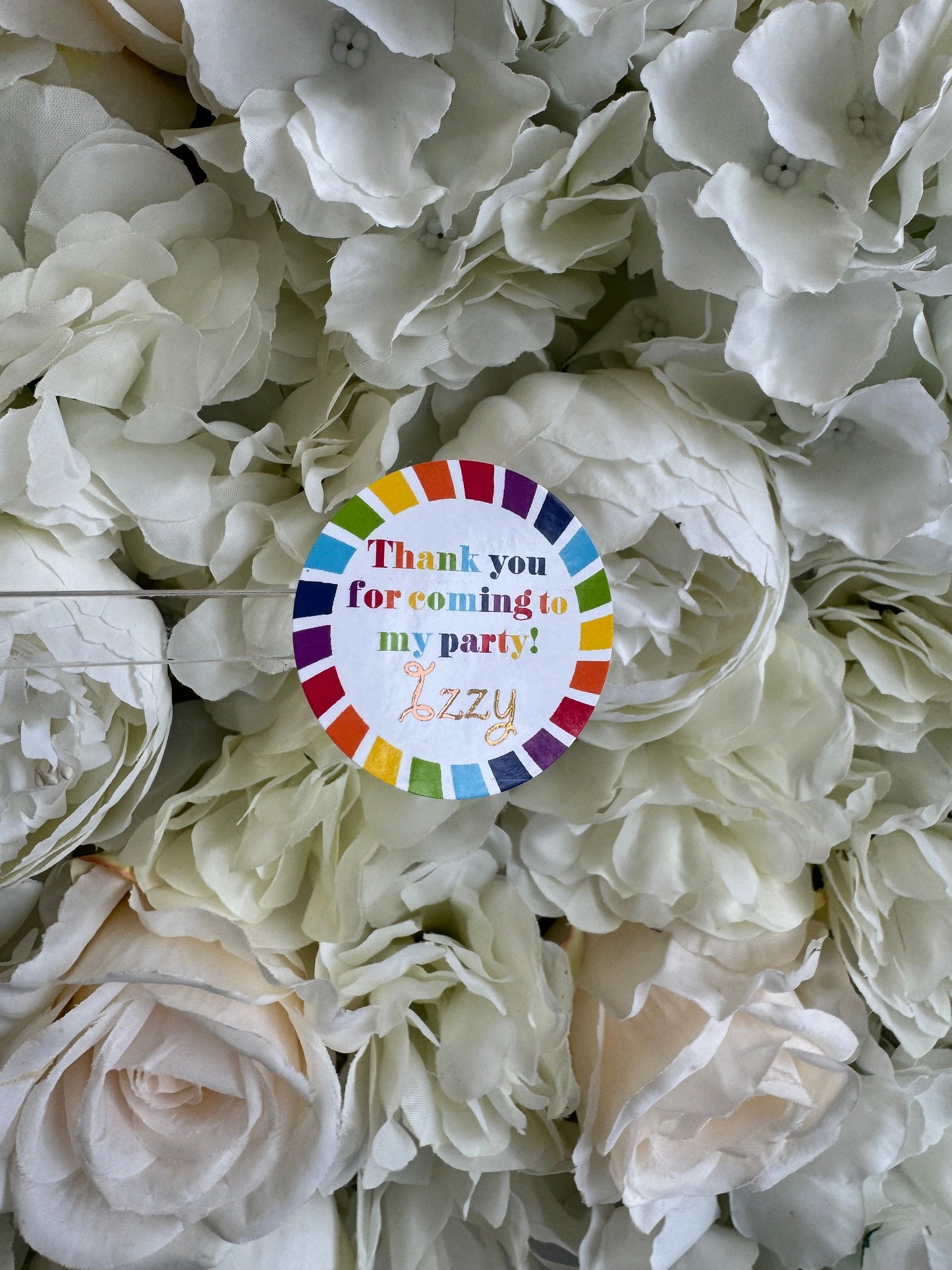 Personalised Rainbow Theme Party Stickers