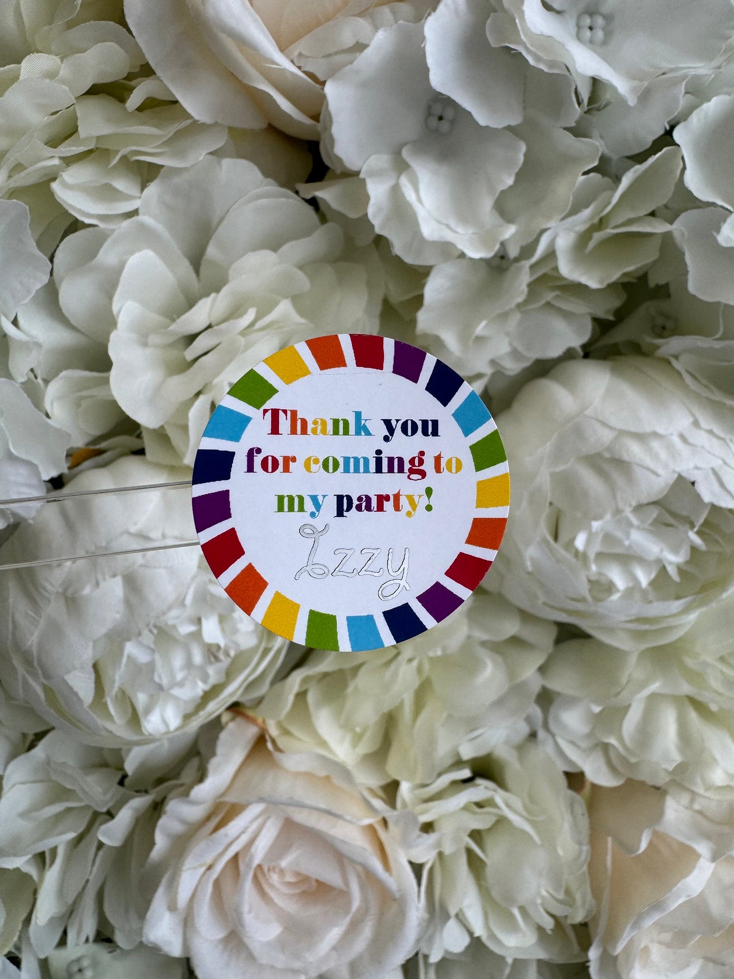 Personalised Rainbow Theme Party Stickers