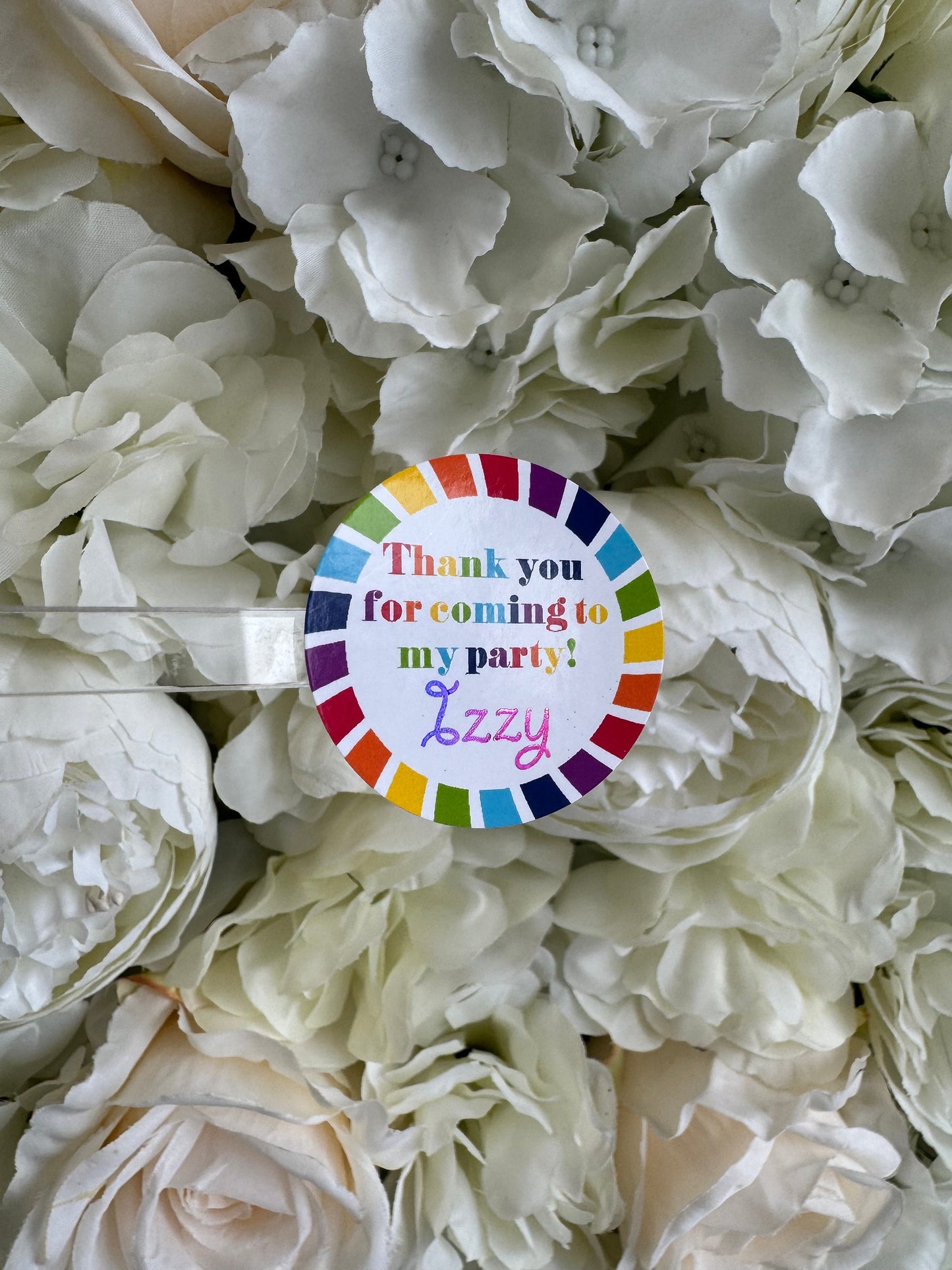 Personalised Rainbow Theme Party Stickers