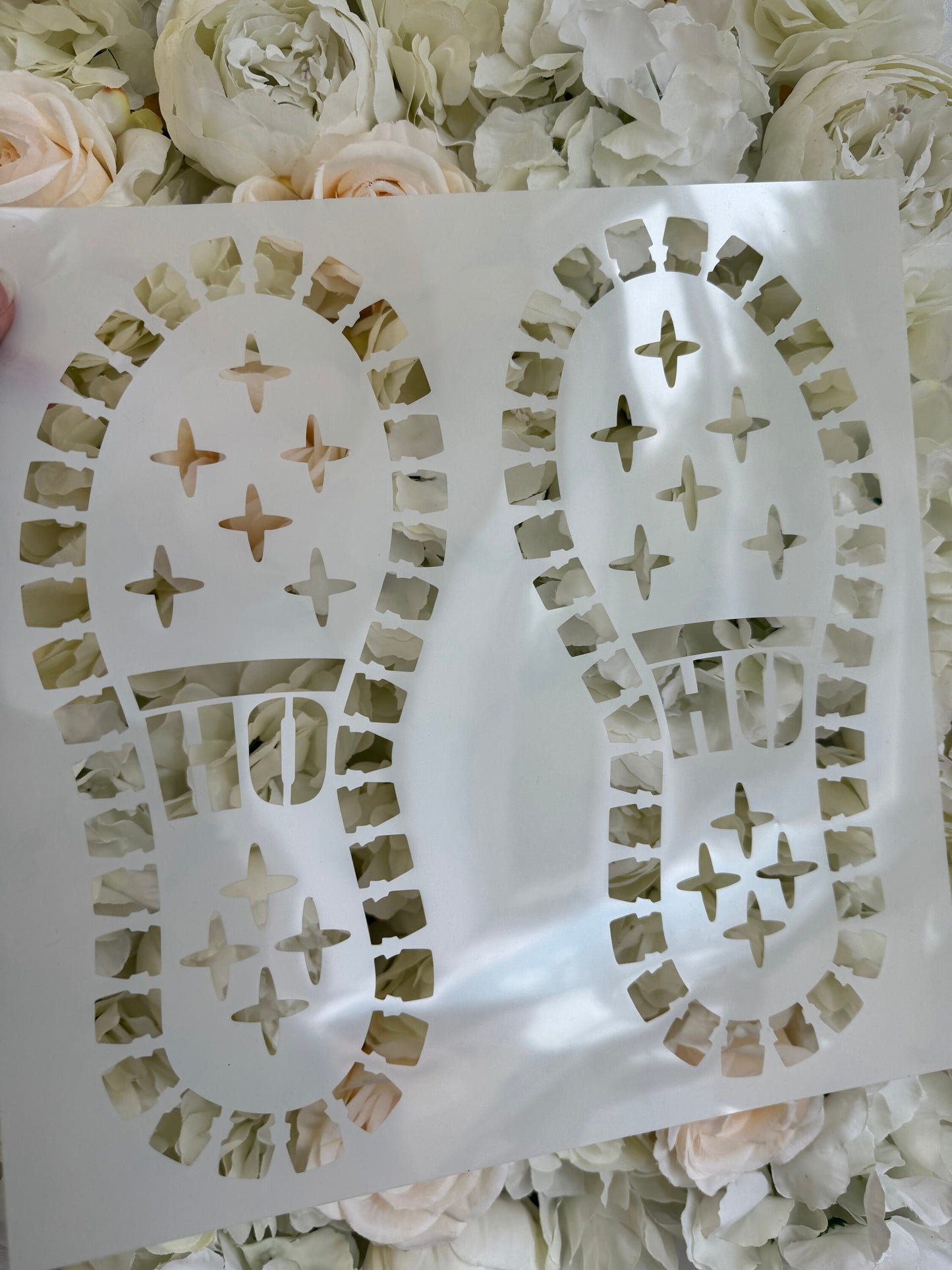Santa Footprint Stencil, Elf Footprint, Reindeer Hoof print