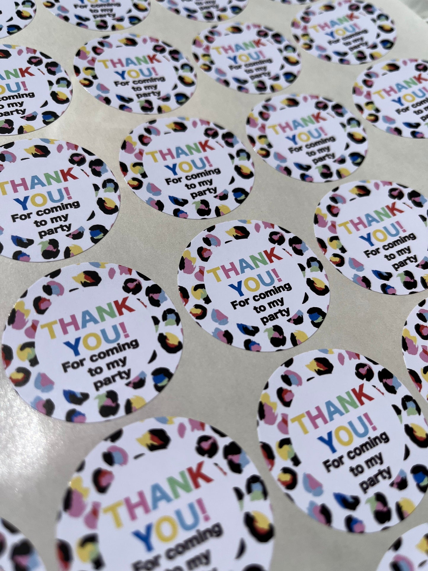Personalised Leopard Print Rainbow Party Stickers