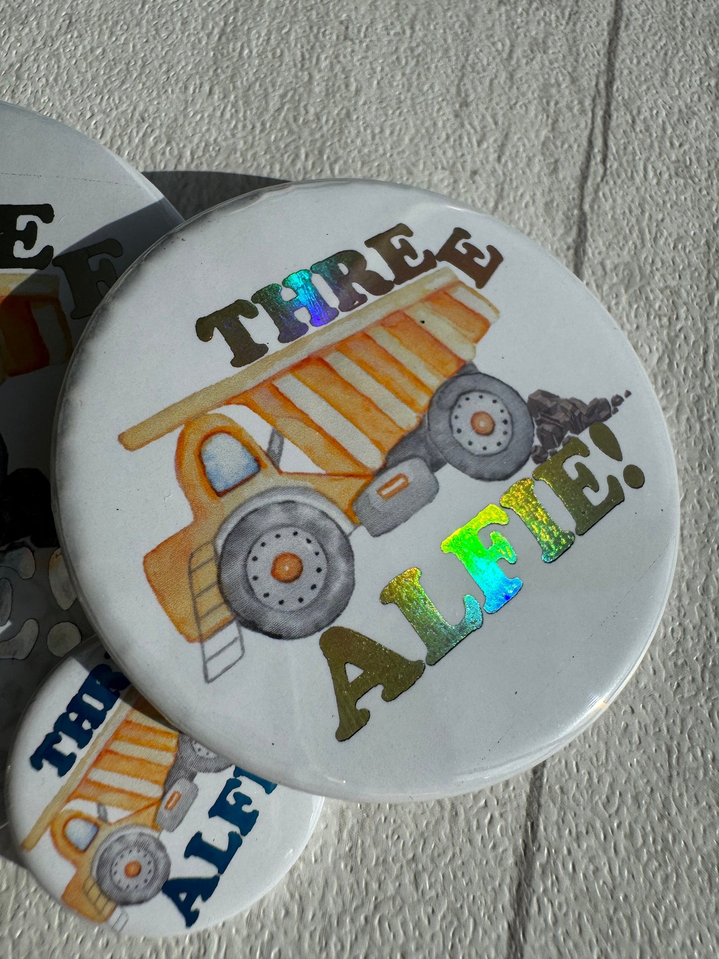 Personalised Birthday Badge Construction Theme