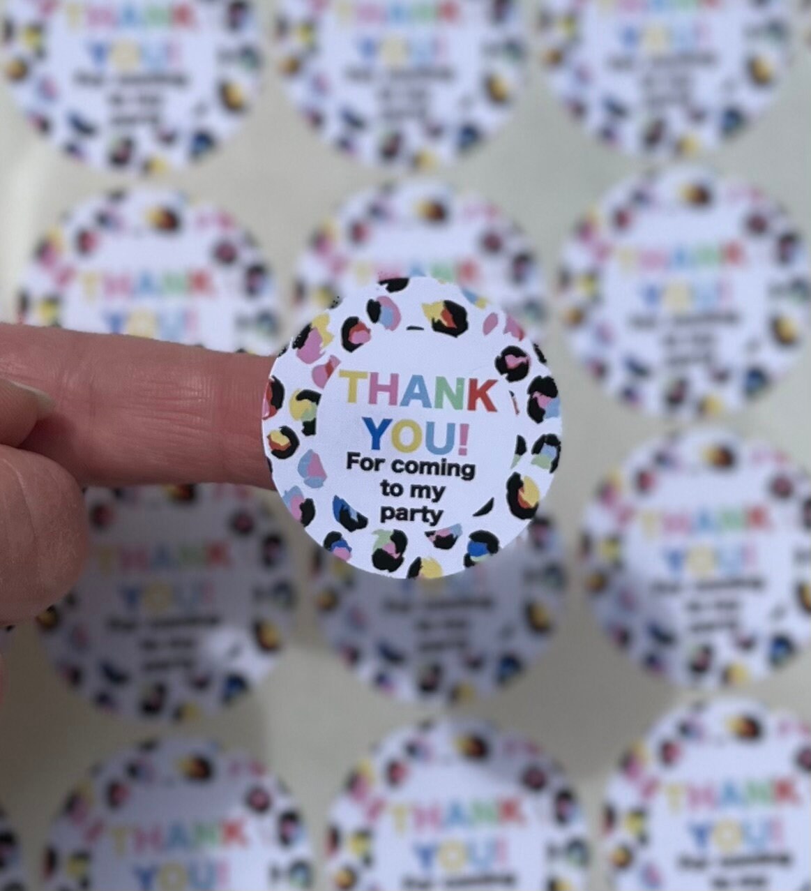 Personalised Leopard Print Rainbow Party Stickers