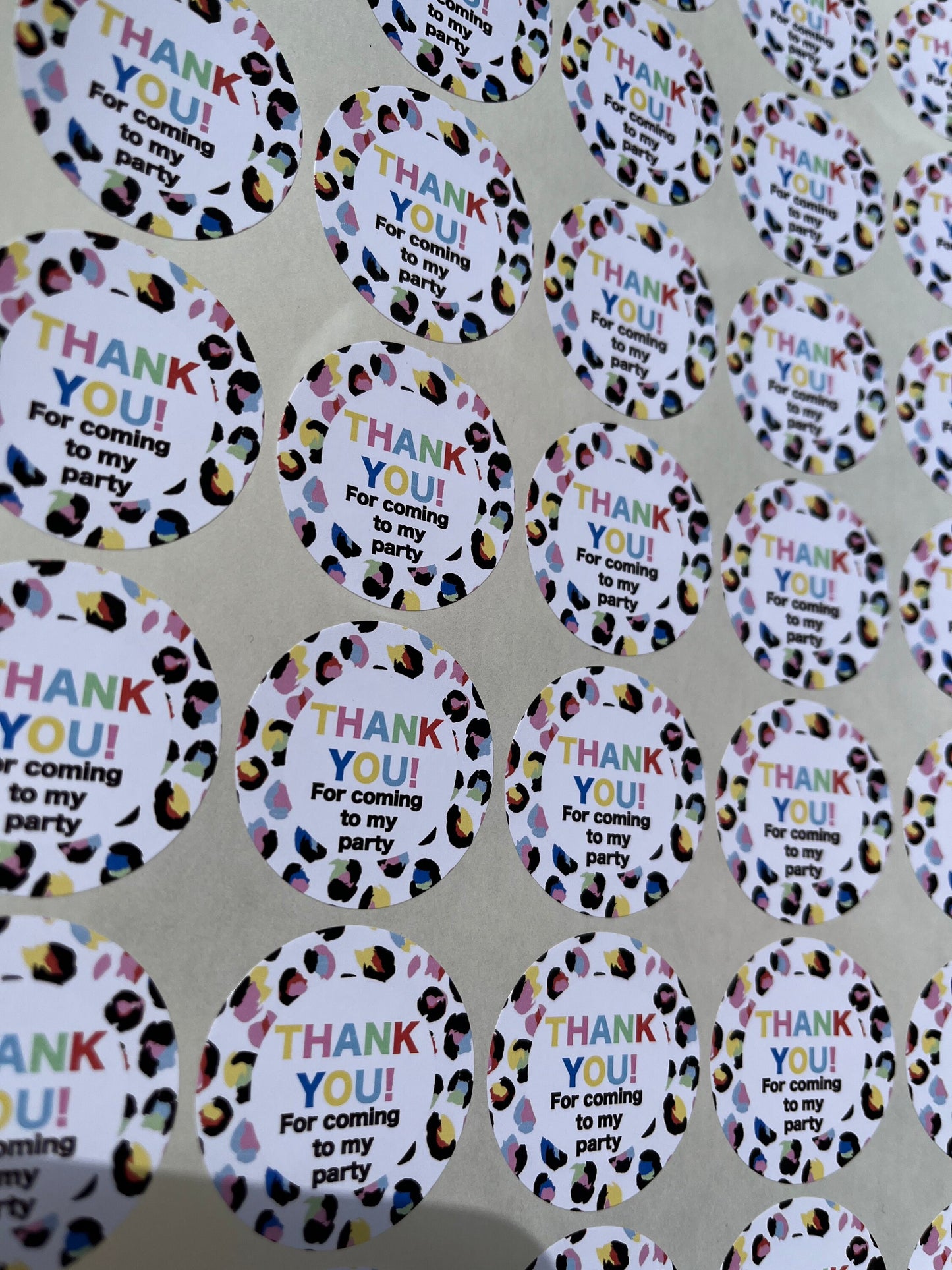 Personalised Leopard Print Rainbow Party Stickers