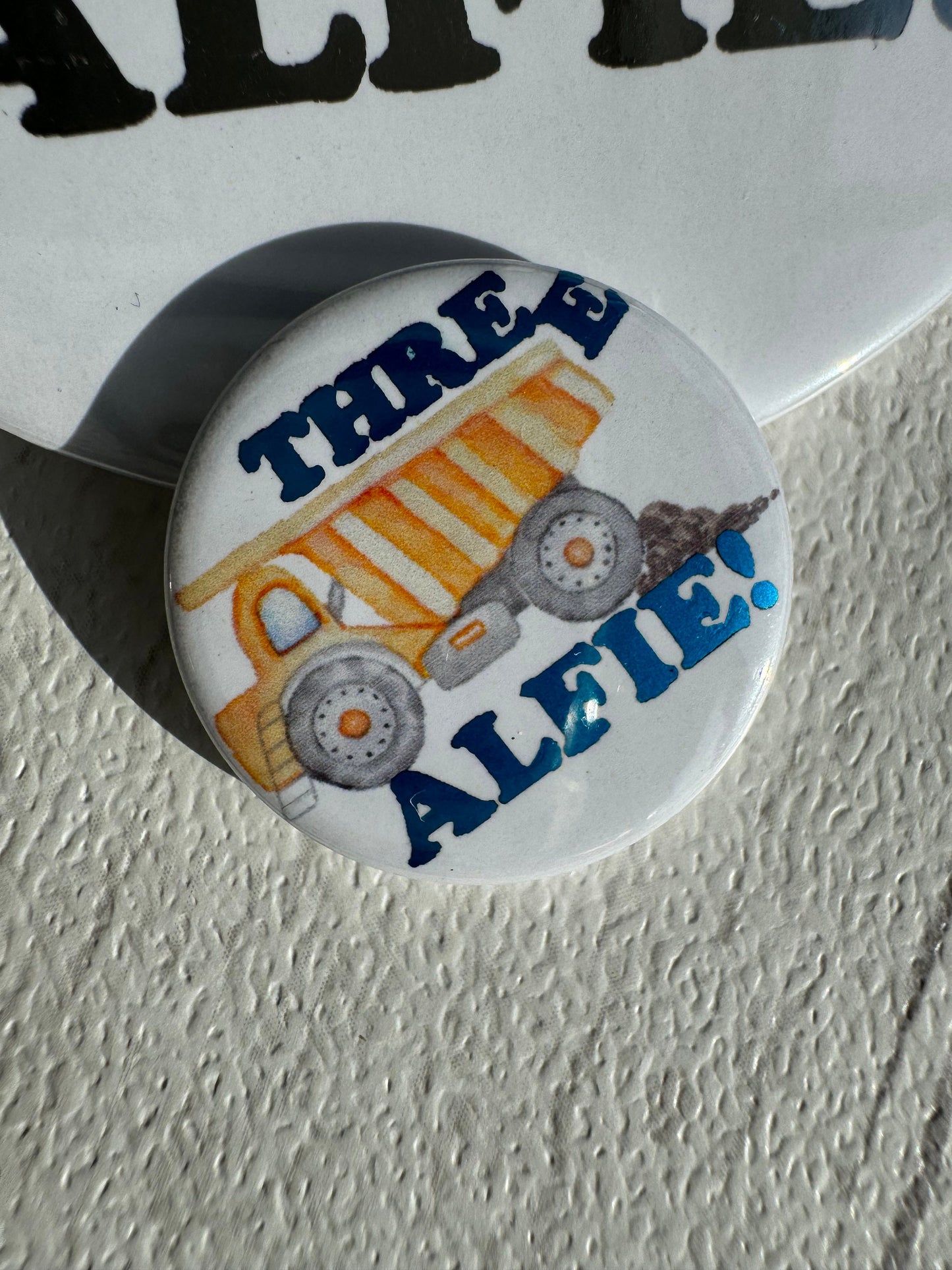 Personalised Birthday Badge Construction Theme