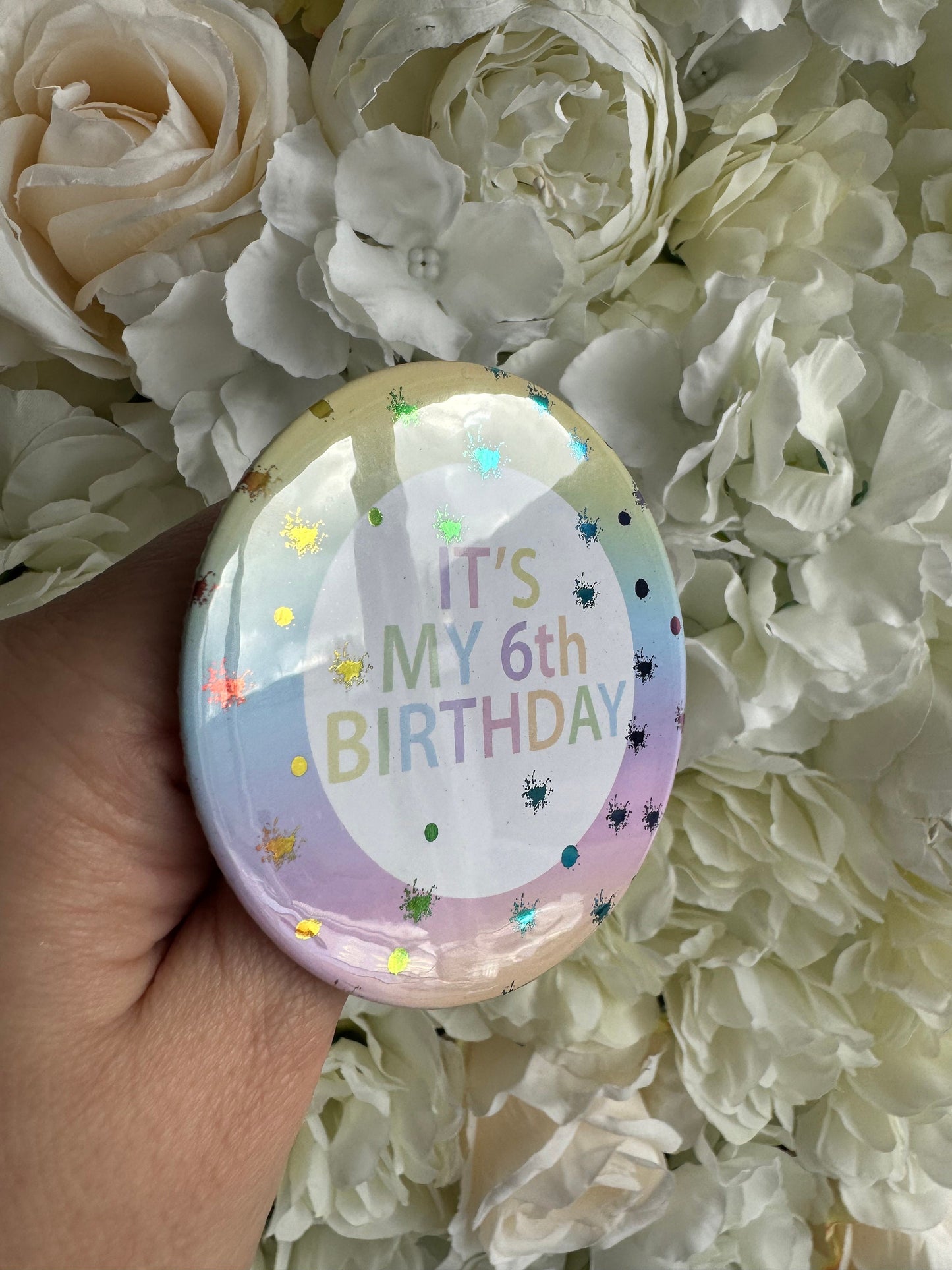 Rainbow Theme Badge, Birthday Badge