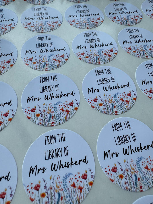 From the library of Sticker • Teacher Stickers • Wild Flowers • Book Stickers • Library Stickers • Booklover gifts • Booktok