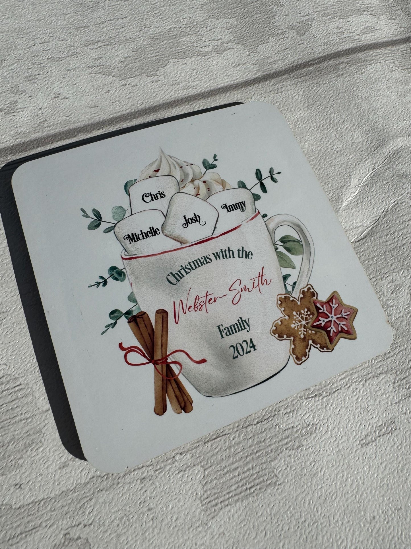 Personalised Family Christmas Coaster