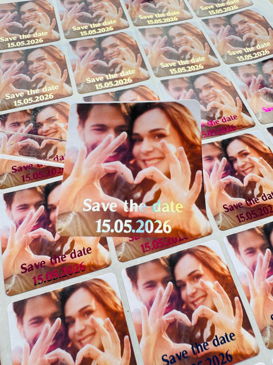 Personalised Photo Save the Date Sticker