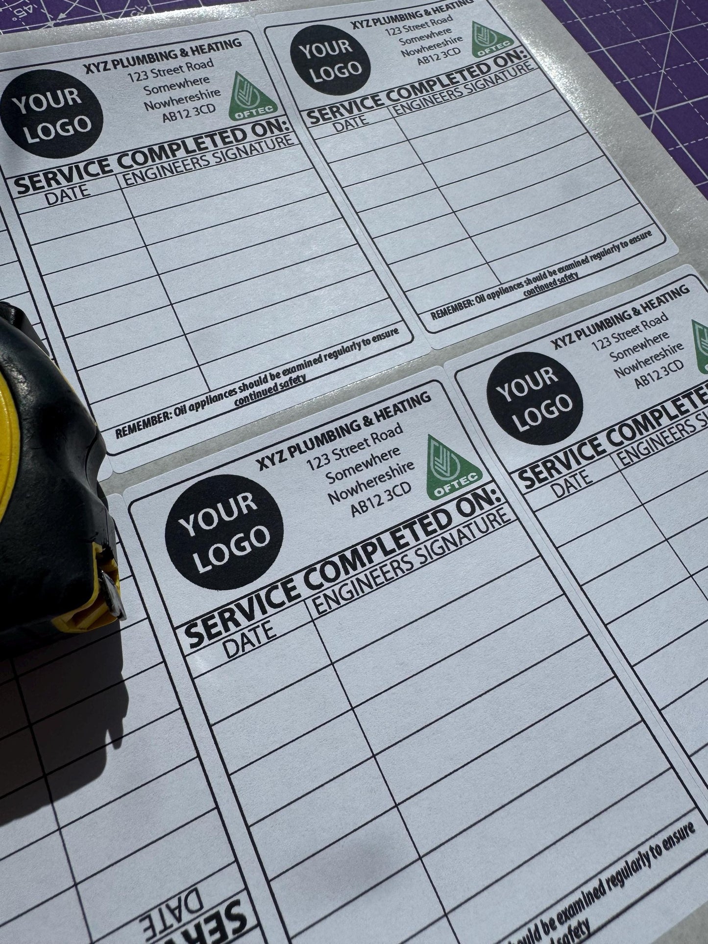 Appliance Service Sticker
