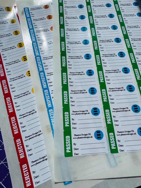 Branded Inspection Stickers, Pass Stickers, Rejected Label, Service Sticker, Inspection Department, Sticker Sheet, 40 Stickers