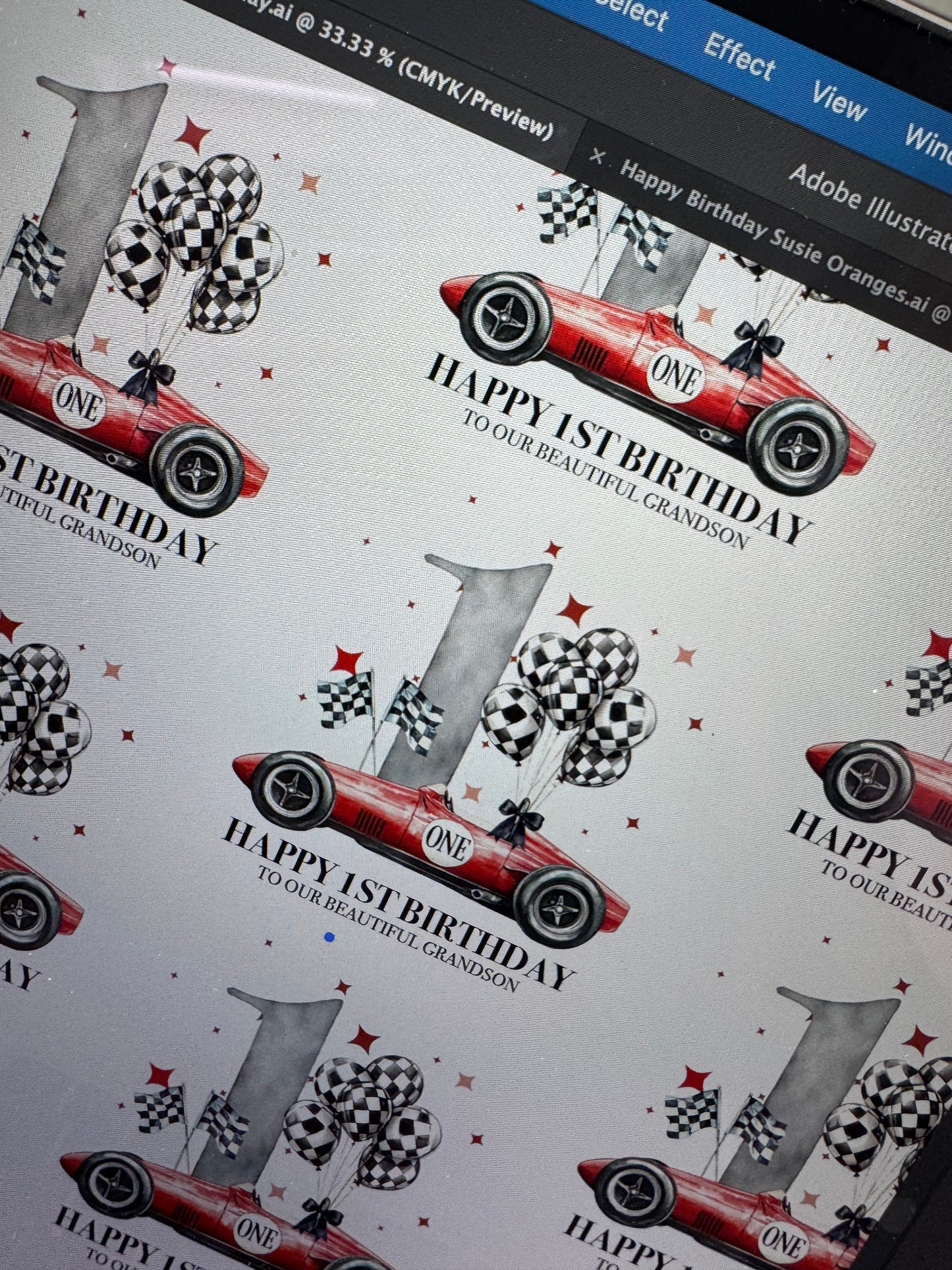 Personalised Race Car Wrapping Paper