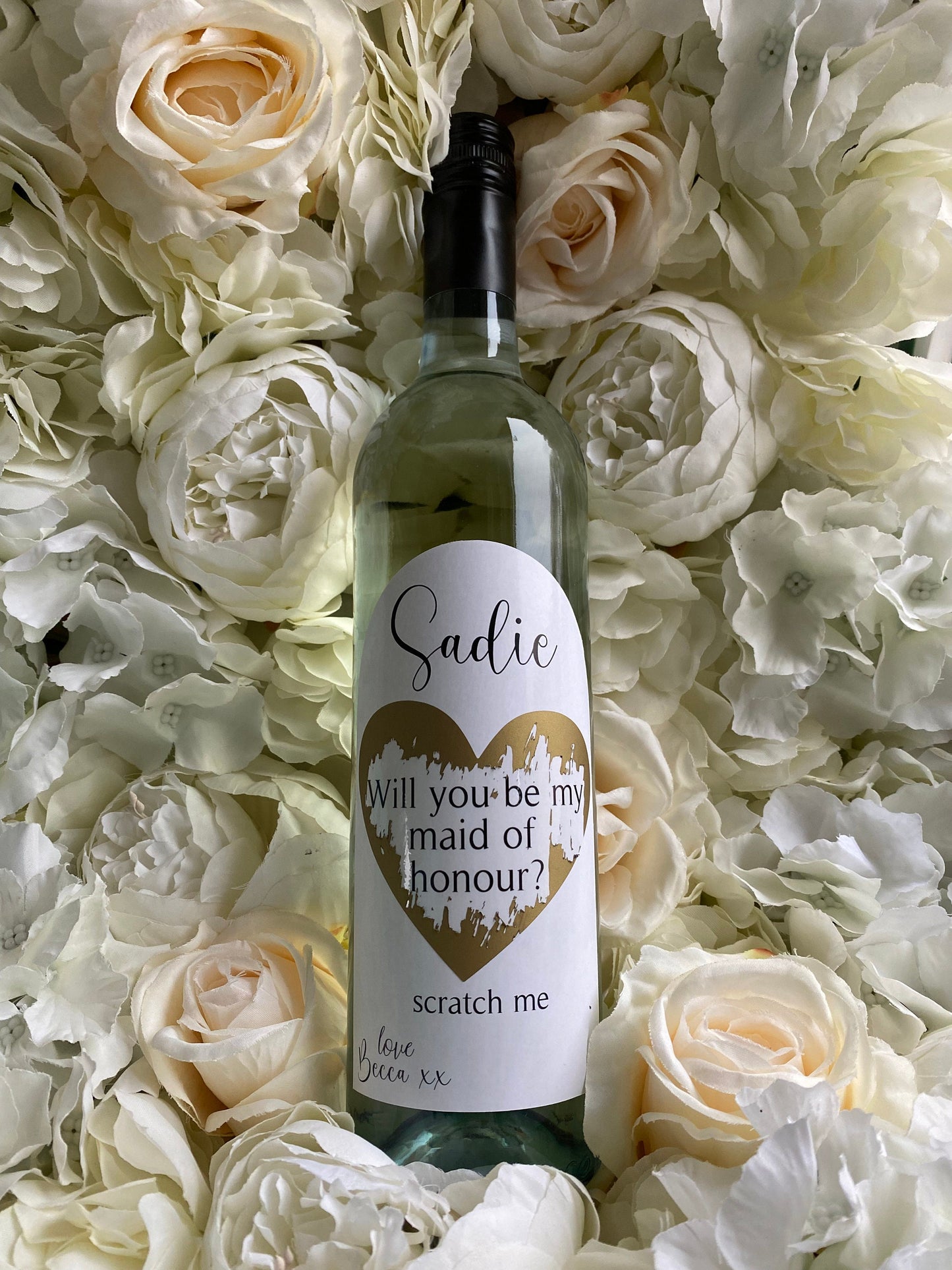 Will You Be My Maid of Honour Bridesmaid proposal Wine Label Personalised scratch off wine label wedding proposal wedding party bride tribe