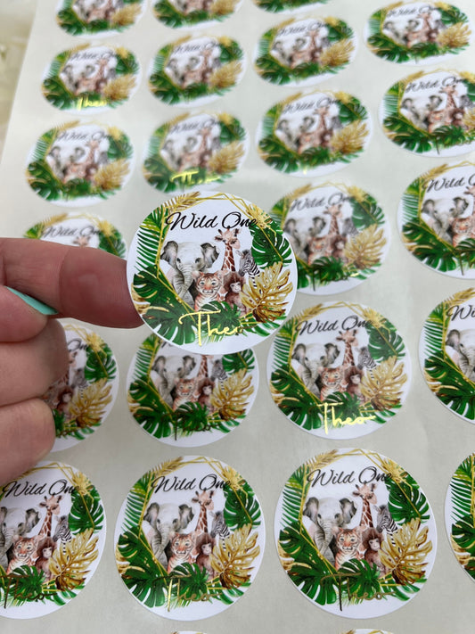 Personalised Wild One Party Stickers