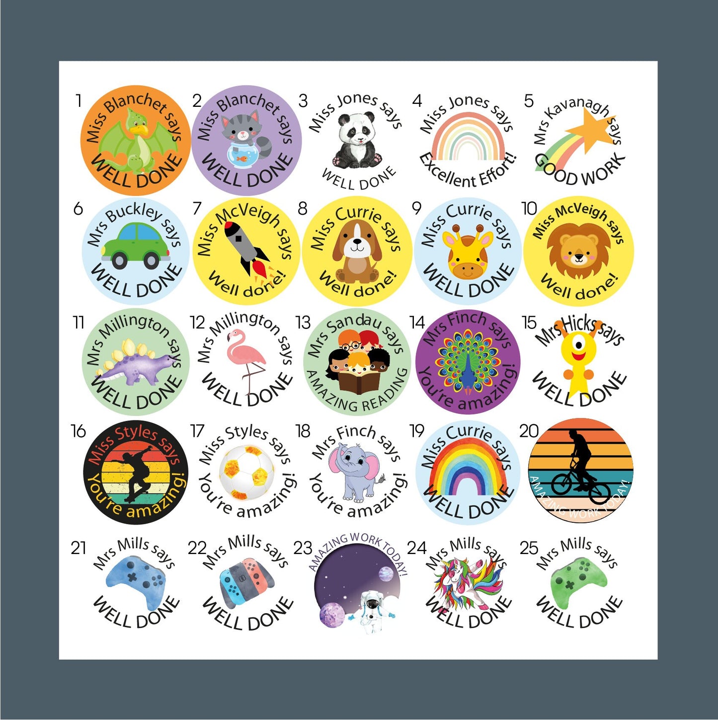 Personalised Teacher Sticker·TA Stickers·Teacher Stickers·School Supplies·School Stationery·Well Done Stickers·Glossy Stickers