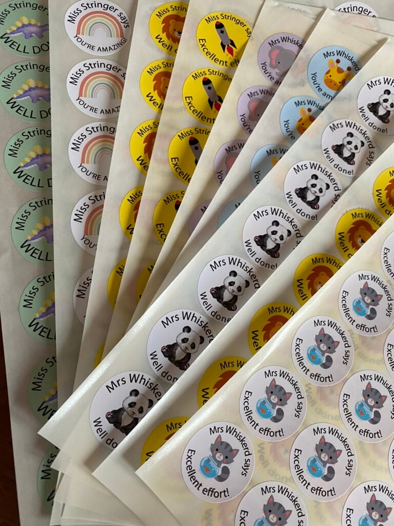 Personalised Teacher Sticker·TA Stickers·Teacher Stickers·School Supplies·School Stationery·Well Done Stickers·Glossy Stickers
