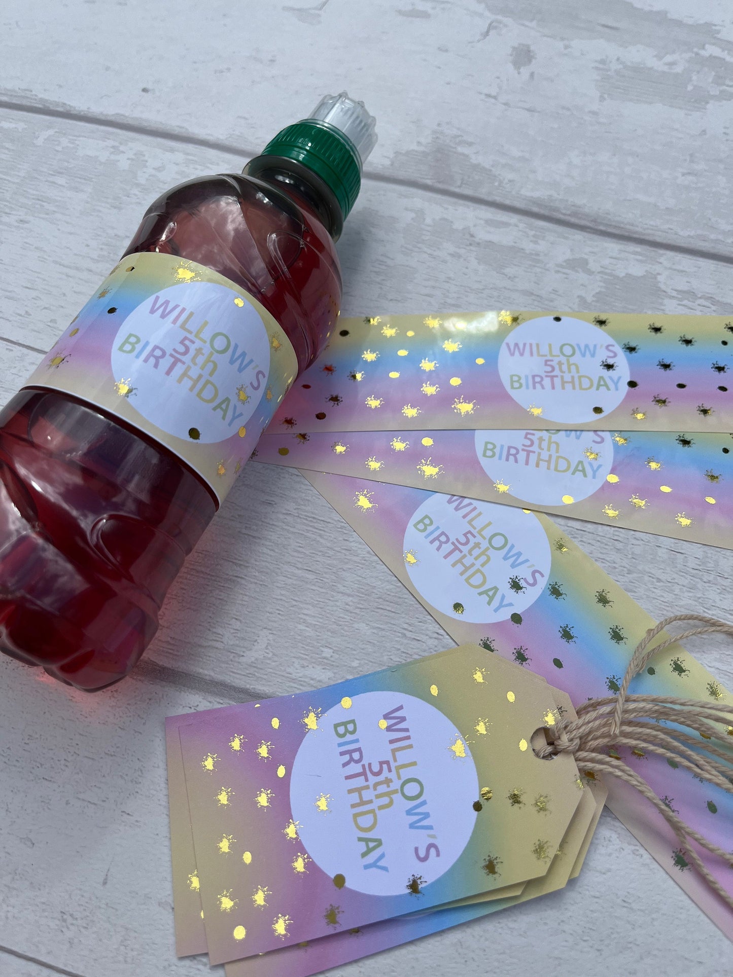 Personalised Ombre Rainbow Foil Gift Tag·Gold Foil·Birthday Gift Tag·Personalised Gift Tag·Personalised Gift Label·Personalised Favour Tag