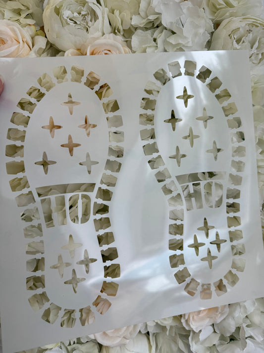 Santa Footprint Stencil, Elf Footprint, Reindeer Hoof print