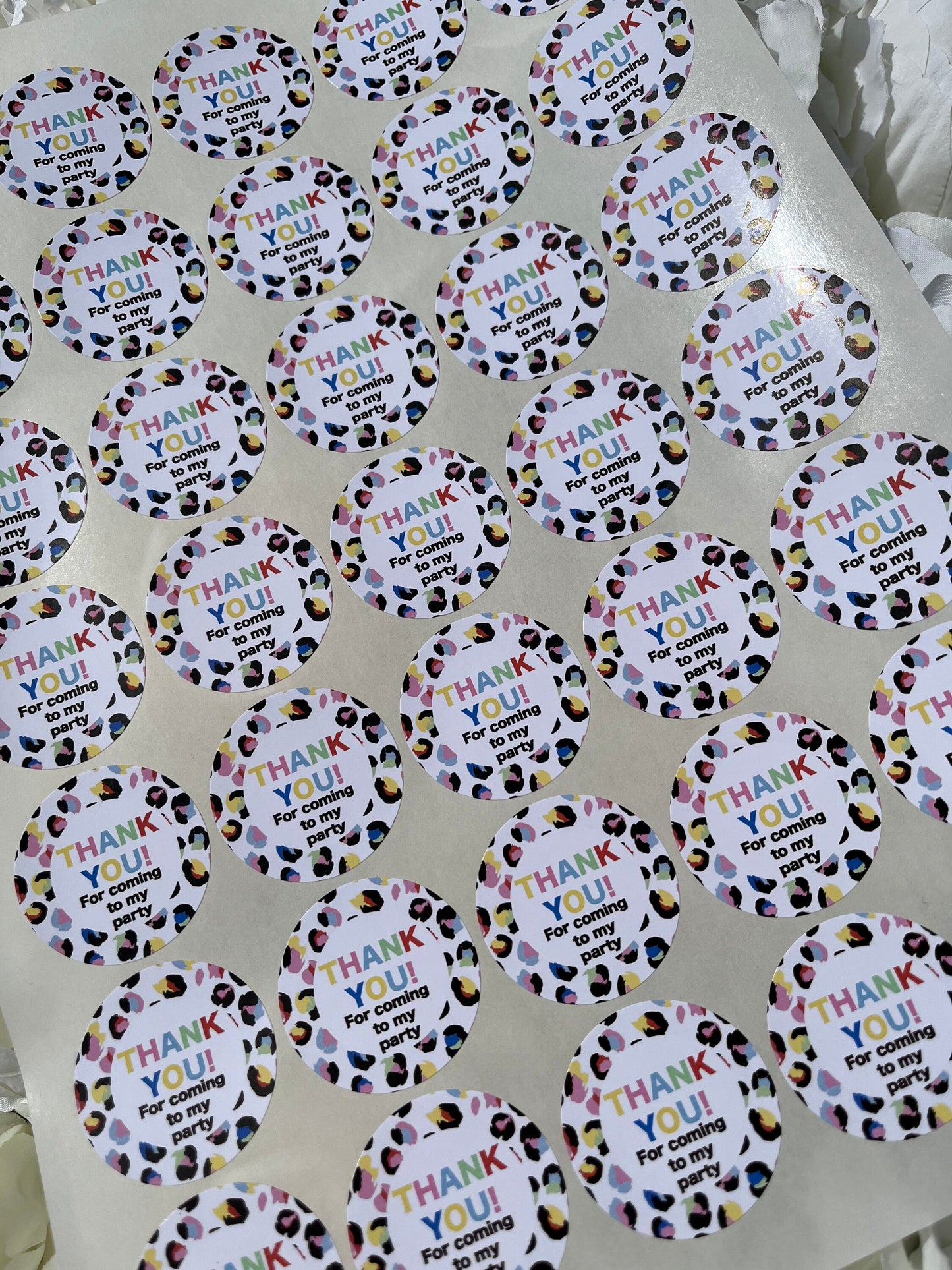 Personalised Leopard Print Rainbow Party Stickers