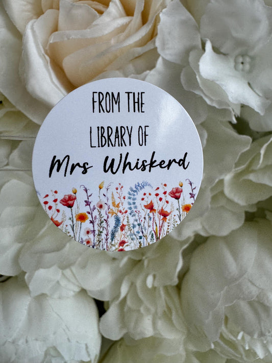 From the library of Sticker • Teacher Stickers • Wild Flowers • Book Stickers • Library Stickers • Booklover gifts • Booktok