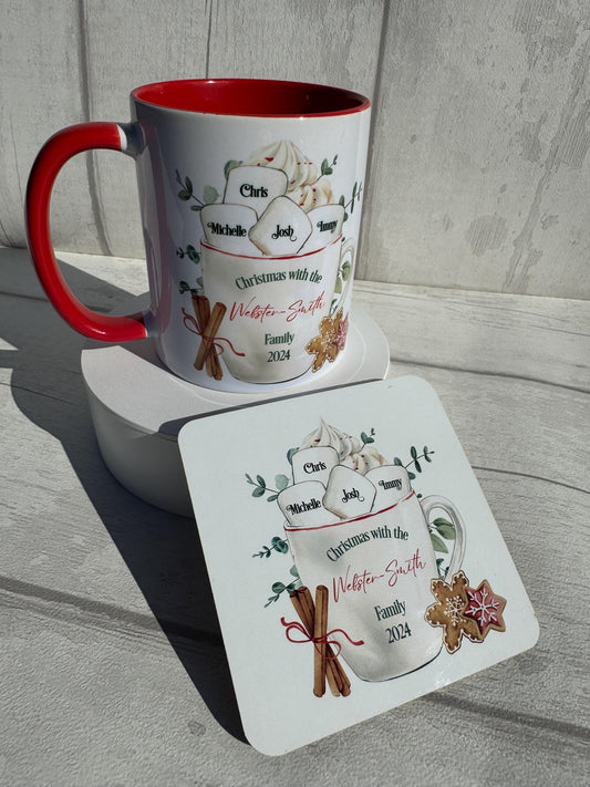 Personalised Family Christmas Coaster