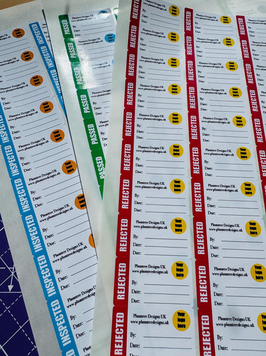 Branded Inspection Stickers, Pass Stickers, Rejected Label, Service Sticker, Inspection Department, Sticker Sheet, 40 Stickers