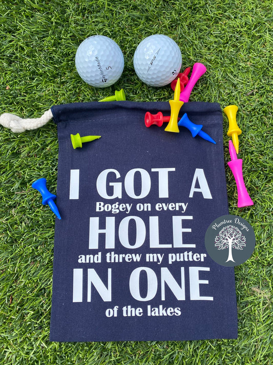 Funny golf tee bag, golf, golfer gift, tee bag