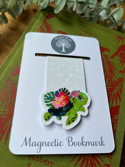 Magnetic Bookmark·Tropical Turtle·Stocking Filler·Reading Gift·Book Lover Accessories·Book Gifts·Holographic