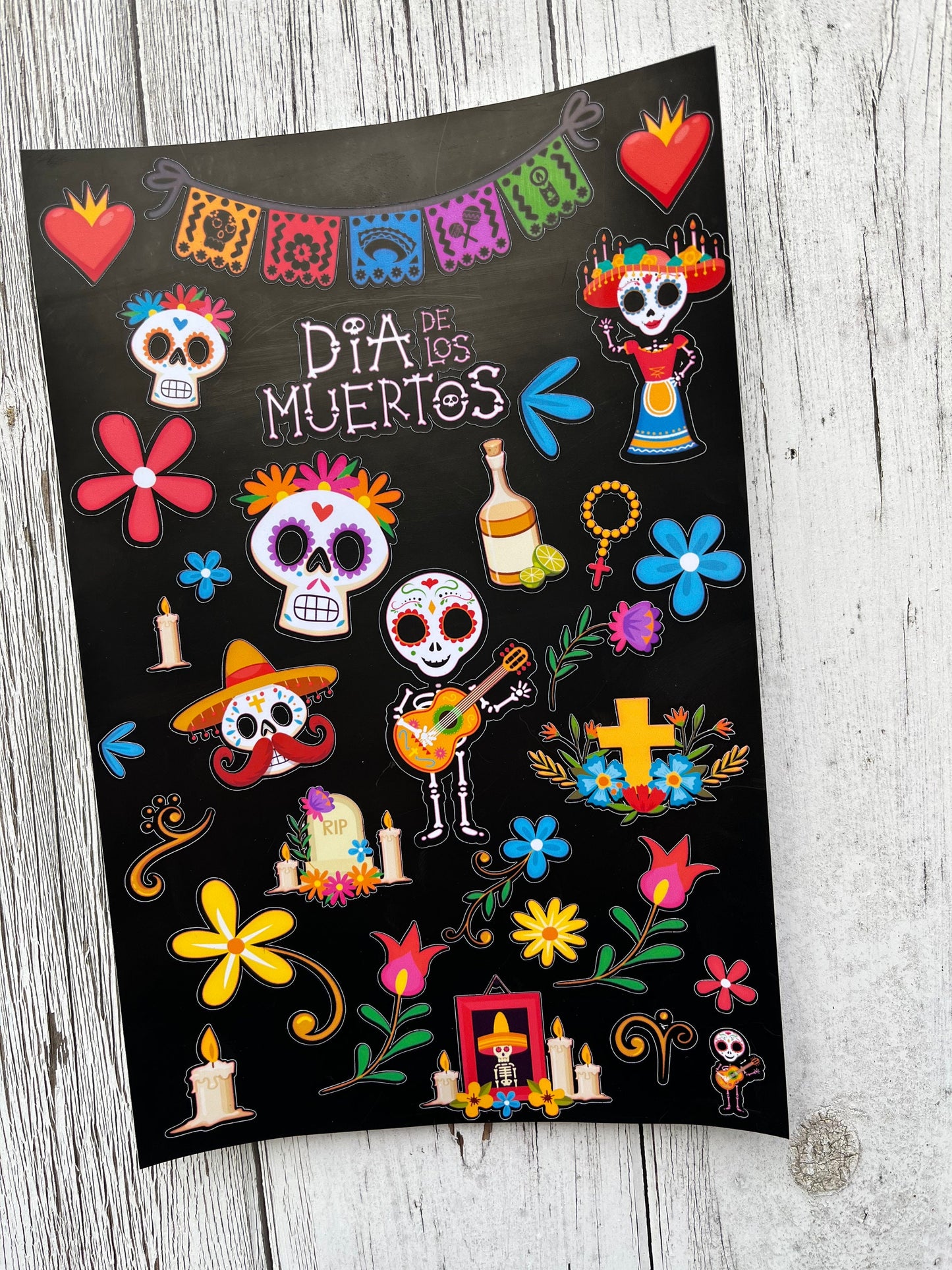 Day of The Dead Stickers, Cute Day of The Dead, Halloween Stickers, Journal Stickers, Penpal Stickers, Sticker Sheet