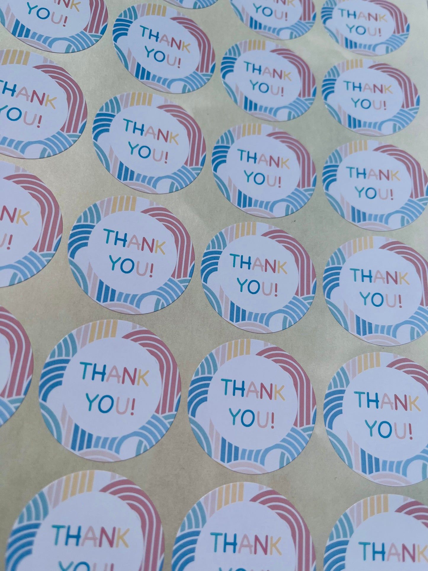 Pastel Rainbow Thank You Stickers•Birthday Party Stickers•Sweet Cones Stickers•Birthday Party Bag Stickers•Glossy Stickers